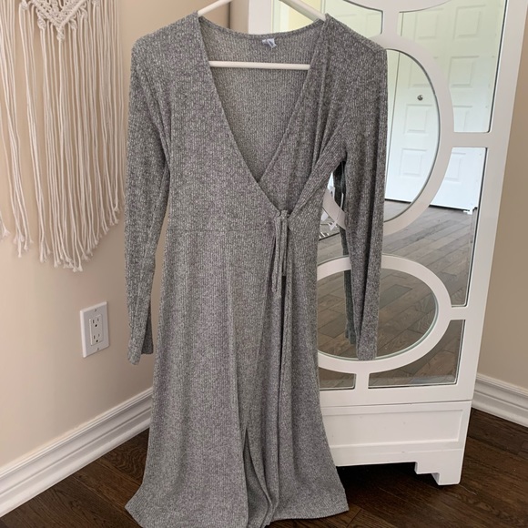 Dark grey ribbed dress - Picture 1 of 5